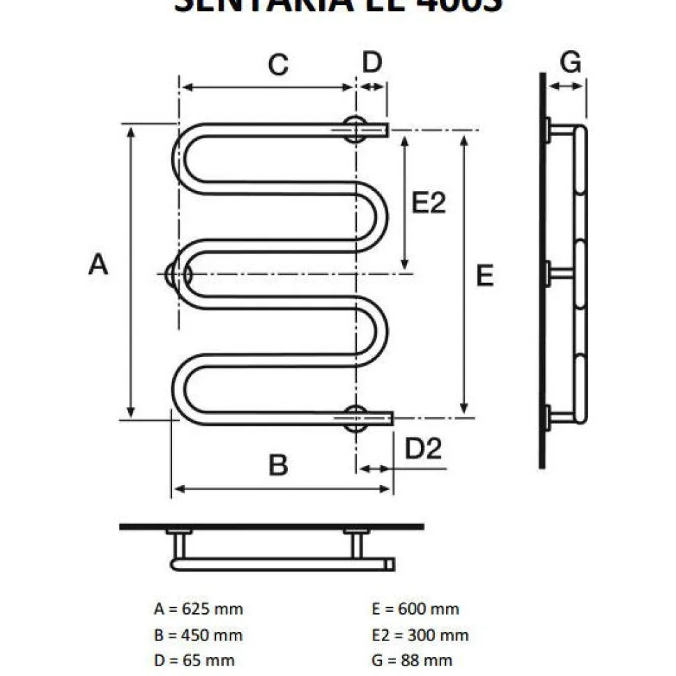 Pyyhekuivain Sentakia EE 400S 5K L 500x630 mm 60W sähkö kromi