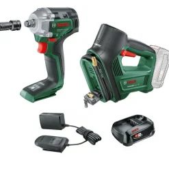 Renkaidenvaihtopaketti Bosch UniversalPump + UniversalImpactDrive 18V-350, 18V, 2.5Ah akulla