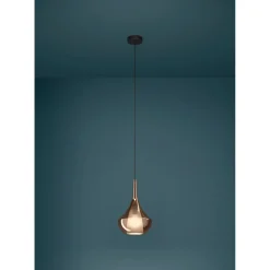 Riippuvalaisin Eglo Almoster Ø25cm E27 maks. 28W IP20 musta/kupari