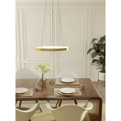 Riippuvalaisin Eglo Vallerosa, Ø58cm, LED, 25.2W, IP20, messinki/valkoinen