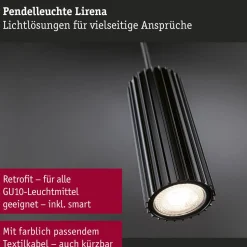 Riippuvalaisin Paulmann Lirena GU10 max. 10W metalli, mattamusta
