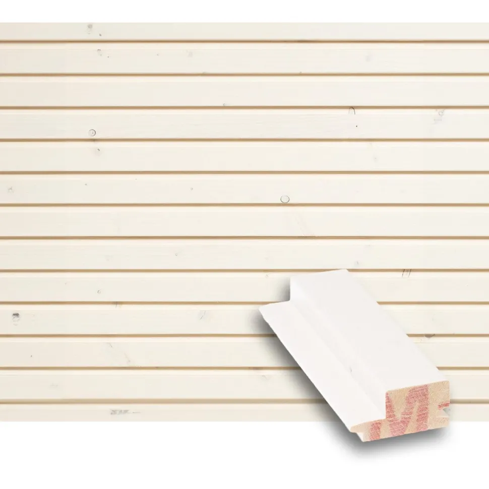 Rimapaneeli Tuuli Indoor 28x58x4200mm, kuusi, valkolakattu