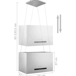 Ripustettava liesituuletin LCD 55 cm ruostumaton teräs