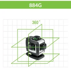 Ristilinjalaser Kapro 884G 4D 4x360°, vihreä