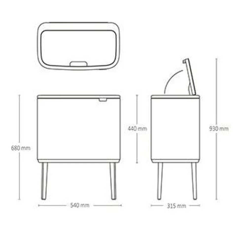 Roska-astia Brabantia Bo Touch Bin, 3x11L