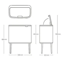 Roska-astia Brabantia Bo Touch Bin 11x23L eri värejä