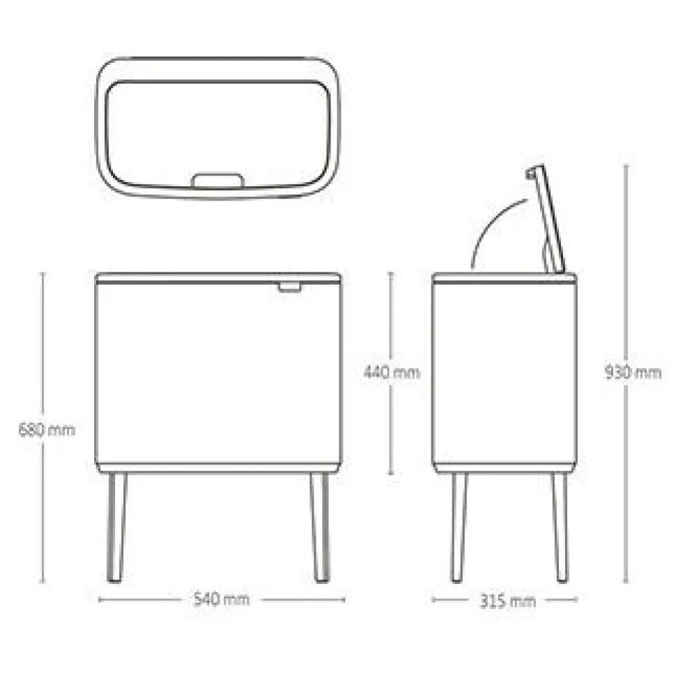 Roska-astia Brabantia Bo Touch Bin 11x23L eri värejä