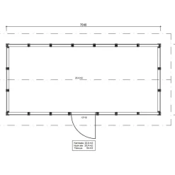 Roskakatos Timburg RK23, 7040x3236mm, 22.8m², puuvalmis