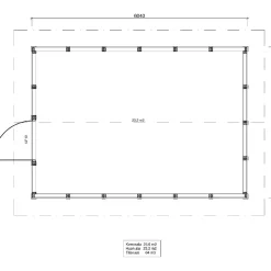 Roskakatos Timburg RK25, 6040x4236mm, 25.6m², puuvalmis