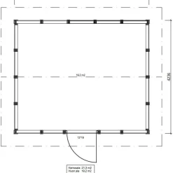 Roskakatos Timburg RK21, 6040x3236mm, 21.3m², puuvalmis