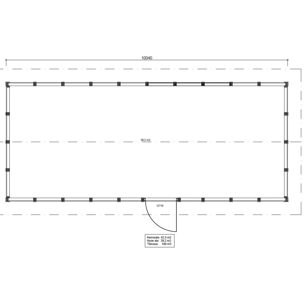 Roskakatos Timburg RK43, 10040x4236mm, 42.5m², puuvalmis
