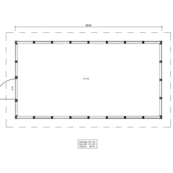 Roskakatos Timburg RK34, 8040x4236mm, 34m², puuvalmis