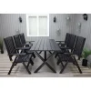 Ruokailuryhmä Baltic Garden Scottsdale 190cm pöytä + 6 tuolia musta