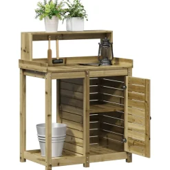 Ruukutuspöytä hyllyllä, 82,5x50x109,5 cm, eri värejä (33976)