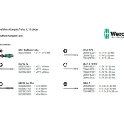 Ruuvimeisselisarja Wera Kraftform Kompakt Turbo 1, 19 kpl