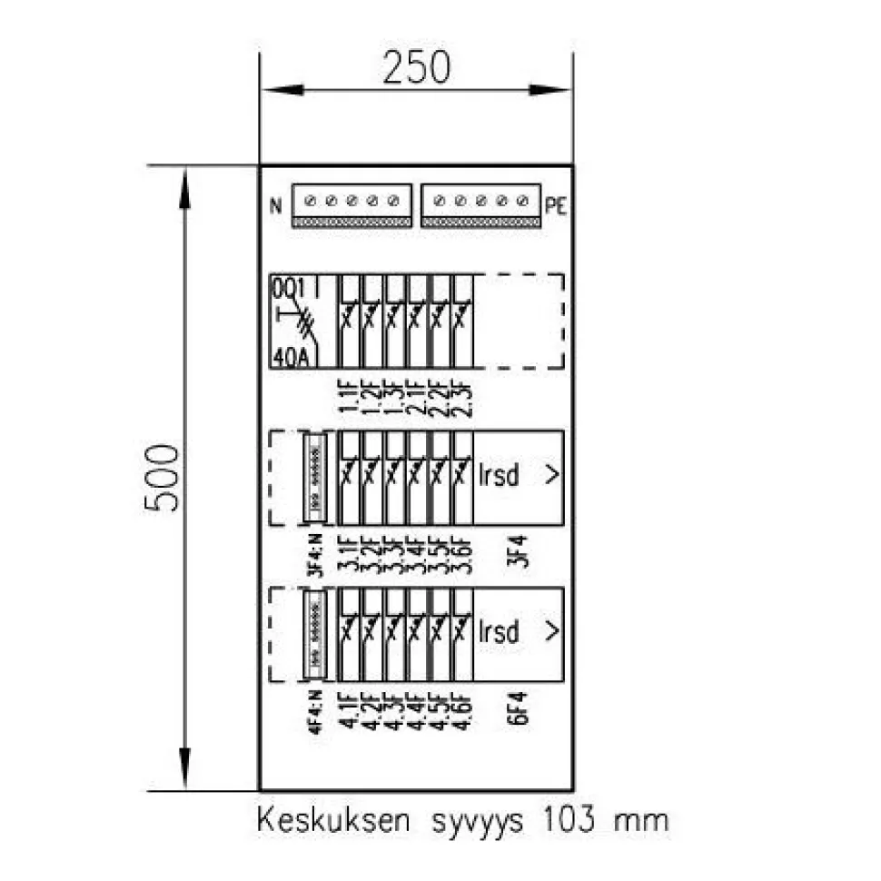 Ryhmäkeskus pinta UTU Pointer 3418 V 35A IP30 PS