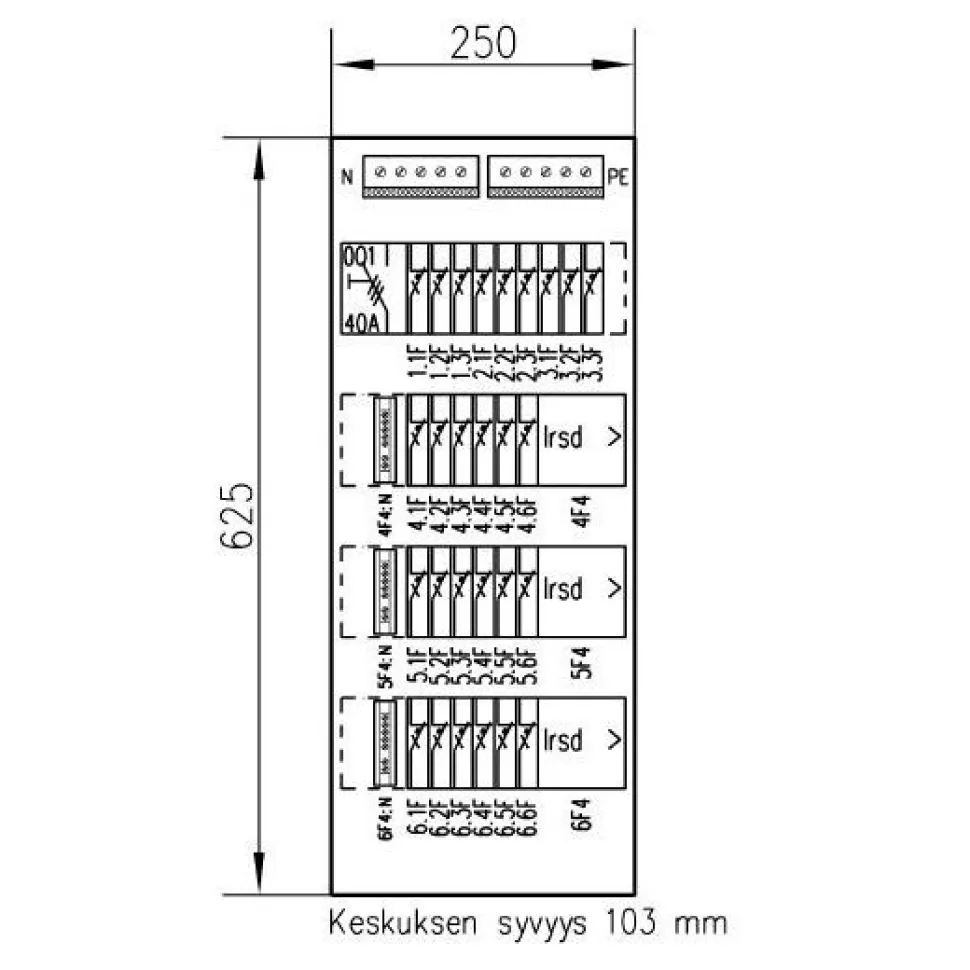 Ryhmäkeskus pinta UTU Pointer 3427 V 35A IP30 PS