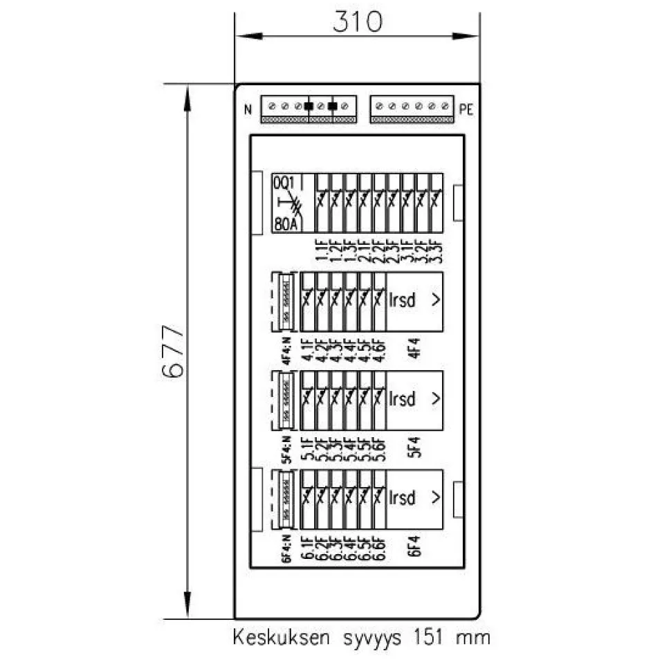 Ryhmäkeskus UTU Basset 3827 V 50A IP44 PS