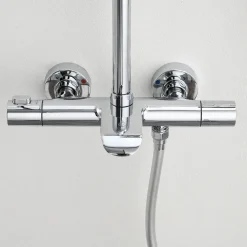 Sadesuihkusetti Bathlife Brusa, termostaattihanalla, suihkupää ⌀240mm, juoksuputkella, kiiltävä kromi