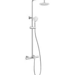 Sadesuihkusetti Bathlife Brusa, termostaattihanalla, suihkupää ⌀240mm, juoksuputkella, kiiltävä kromi