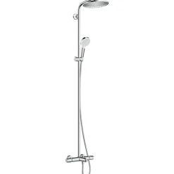 Sadesuihkusetti Hansgrohe Crometta S Showerpipe 240 1jet, termostaattihanalla, juoksuputkella, suihkupää ⌀240mm, kiiltävä kromi
