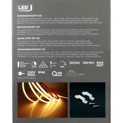Saunanauhasetti LED Energie 125, 2.5m, 2700K, 10W/m, IP44/65, 2200lm, himmennettävä, valkoinen