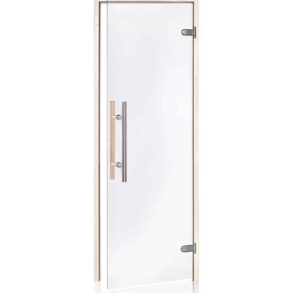 Saunan lasiovi Andres Glass Light Premium, haapakarmi, eri kokoja, eri värejä