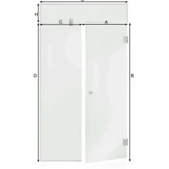 Saunan lasiseinä Andres Glass, ovi, iso lisäpala, korkea ikkuna, saranat sivulla, oikea