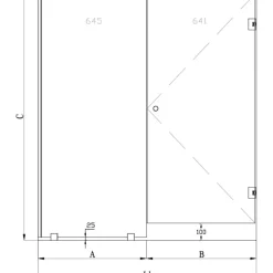 Saunan lasiseinä Hietakari Classic 657 ovi + sivuseinä