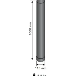 Savuputki/hormi Harvia 1,0 m/115 mm Musta