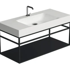 Seinäasennusteline Lavabo Cento -pesualtaalle, mattamusta, eri kokoja