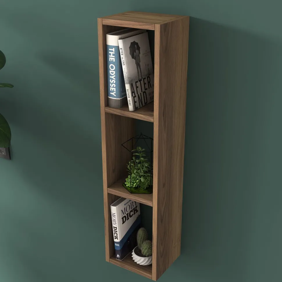 Seinähyllykkö Linento Furniture E3-224, 22.1x90cm, tummanruskea