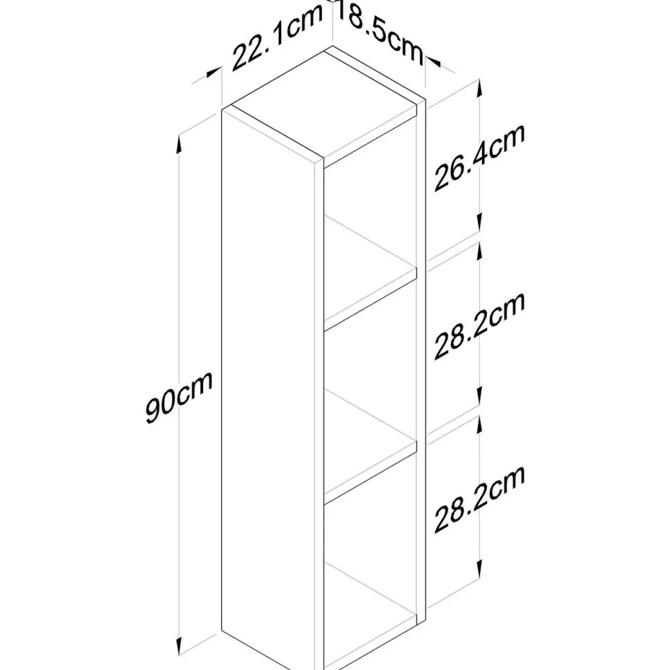 Seinähyllykkö Linento Furniture E3-224, 22.1x90cm, tummanruskea
