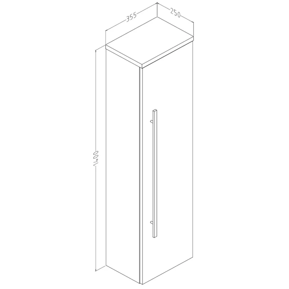 Seinäkaappi Harma Serena 351x250x1400 mm valkoinen