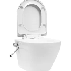 Seinäkiinnitettävä reunaton WC/bidee keramiikka valkoinen