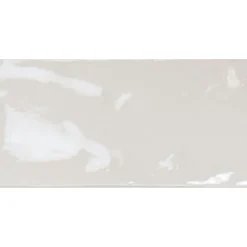 Seinälaatta Pukkila Manacor White kiiltävä strukturoitu 7,5x15 cm