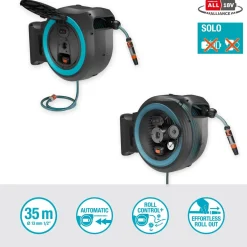 Seinäletkukela Gardena PowerRoll XXL Solo 40 m turkoosi 18V ilman akkua