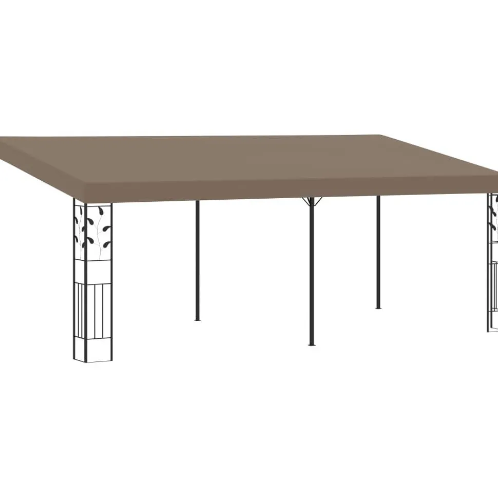 Seinään kiinnitettävä huvimaja 6x3x2,5 m harmaanruskea
