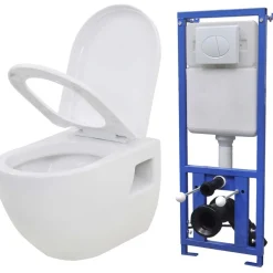 Seinään kiinnitettävä WC ja piilotettu säiliö keramia