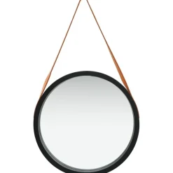 Seinäpeili hihnalla 50 cm musta