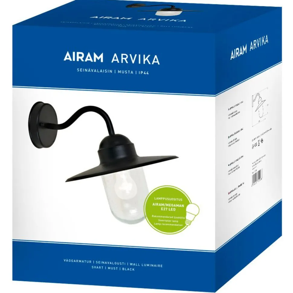 Seinävalaisin Arvika 294x370x303 mm musta