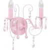 Seinävalaisin helmillä pinkki 2 x e14 polttimoa