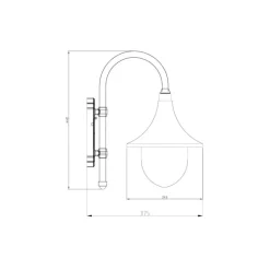 Seinävalaisin Kartano TR-U 245x375x440 mm valkoinen