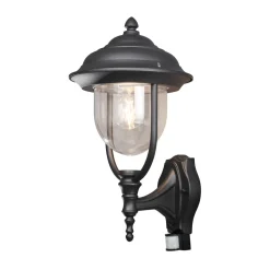 Seinävalaisin Konstsmide Parma 7235-750 240x290x480 mm yläsuunta liiketunnistimella musta