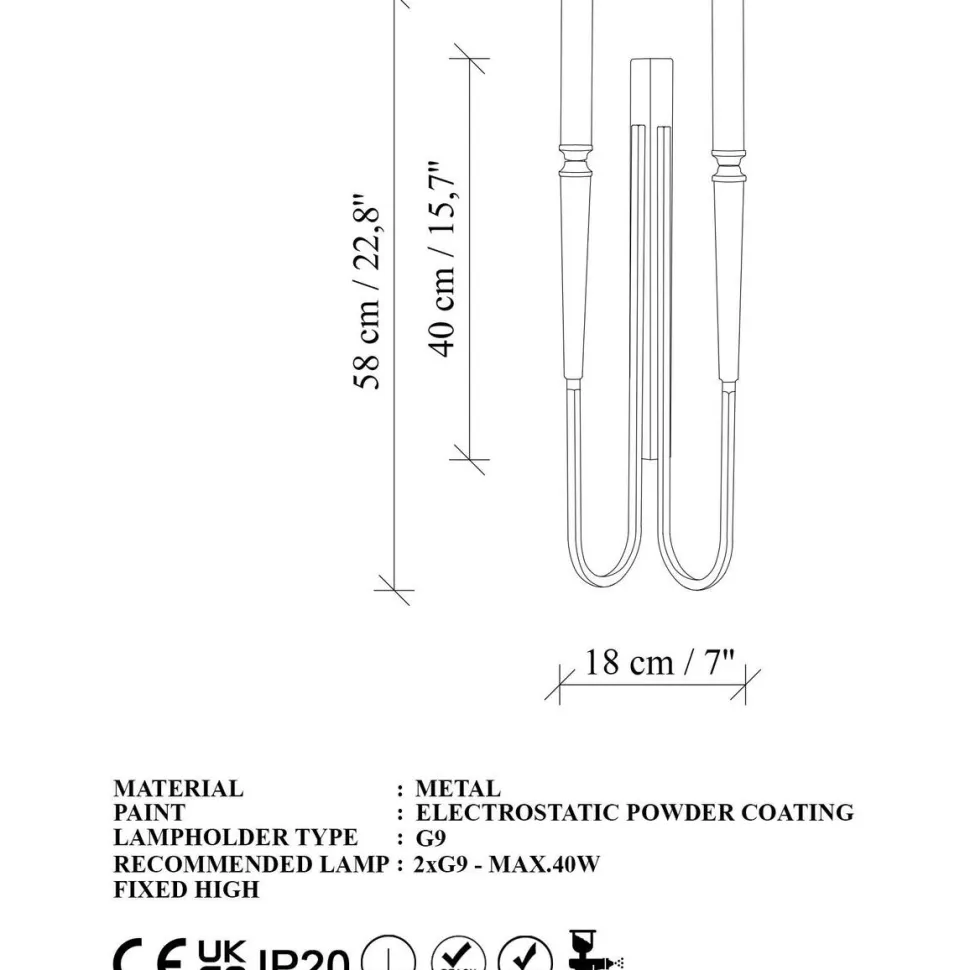 Seinävalaisin Linento Lighting Lumi, musta