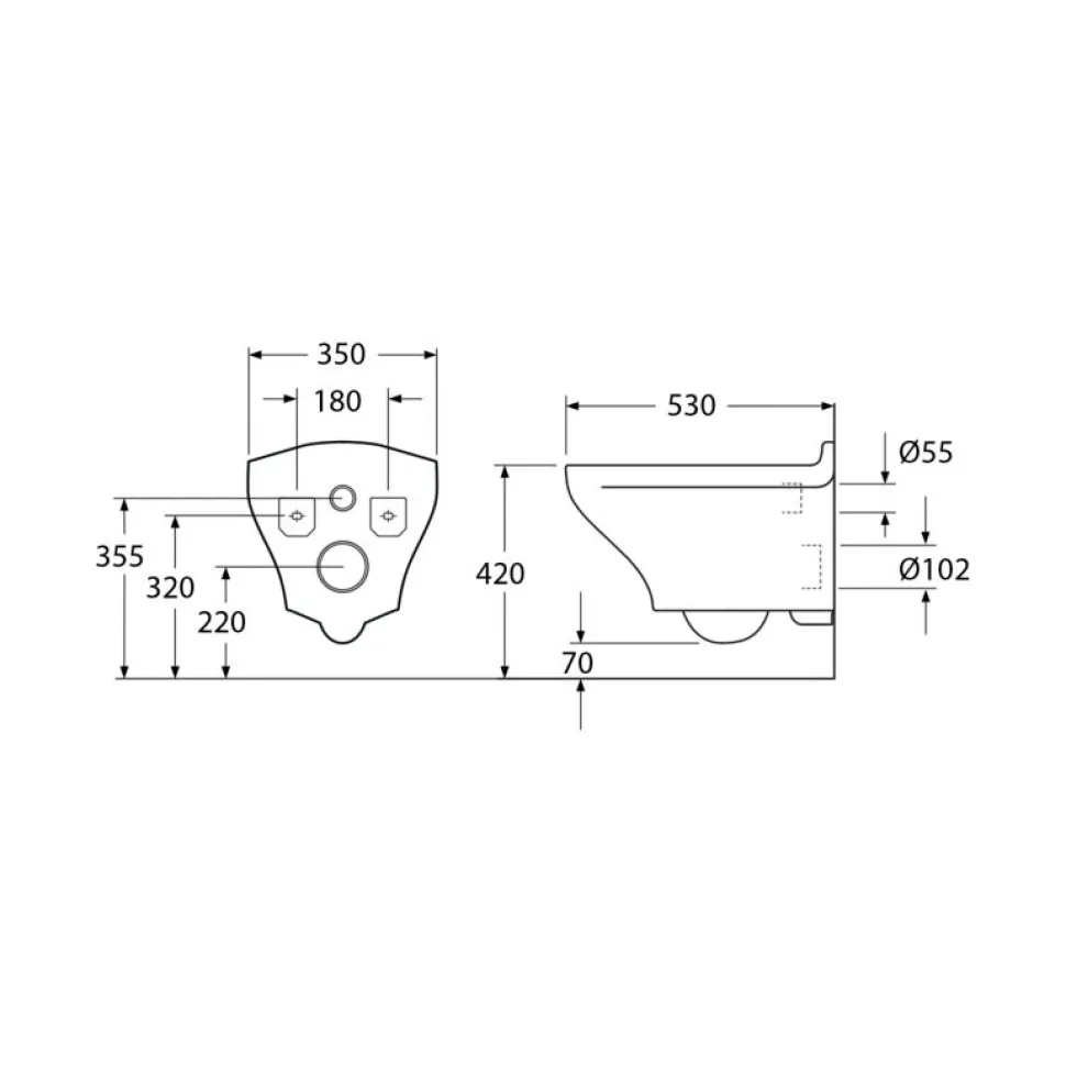Seinä-WC Gustavsberg Estetic 8330, Hygienic Flush, C+, Soft Close, valkoinen