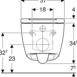 Seinä-WC-istuin Geberit ONE Turboflush, kromin värinen Design-kansi