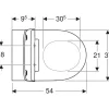 Seinä-WC-istuin Geberit ONE Turboflush, valkoinen Design-kansi
