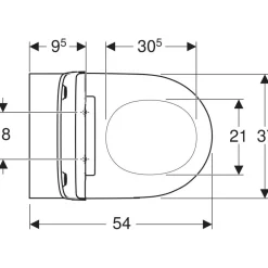 Seinä-WC-istuin Geberit ONE Turboflush, valkoinen Design-kansi