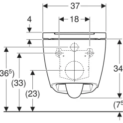 Seinä-WC-istuin Geberit ONE Turboflush, valkoinen Design-kansi